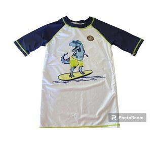 Kids Dinosaur Surfing Rash Guard